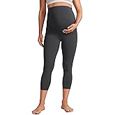 CRZ YOGA Butterluxe Maternity Capris Leggings 21" - Over The Belly Workout Active Yoga Womens Pregnancy Crop Pants Stretchy