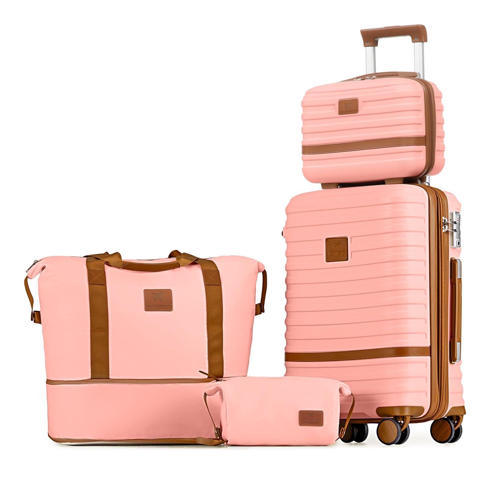 Photo 1 of ***2  piece Joyway Carry On Luggage 20 Inch Expandable Suitcase with Spinner Wheel, 4 Piece Hard Shell Luggage Set with TSA Lock(Pink brown)