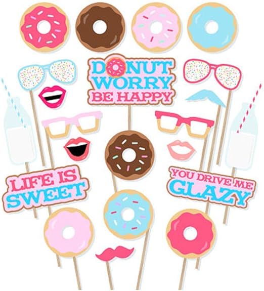Amazon Com Donut Photo Booth Props 22 Pcs Doughnut Photobooth