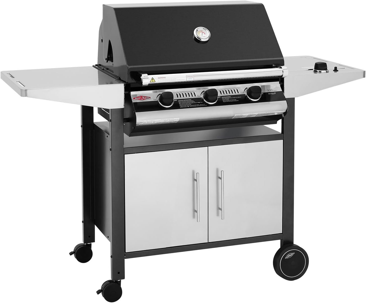 BeefEater 900 Series Stainless Steel 3 Burner Side Burner Gas