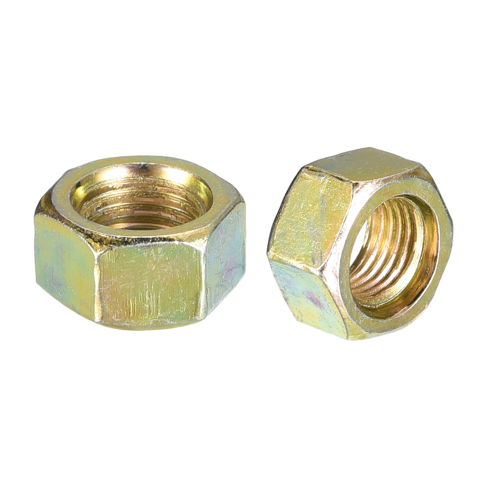 METALLIXITY Hex Nuts (3/4"-16) 5Pcs, Carbon Steel Fine Thread Zinc Plated Hexagon Nut Hardware - for DIY Home Repair Machinery, Yellow Zinc
