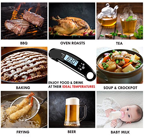 Digital Meat Thermometer- Top Waterproof Instant Read Thermometer with Talking Function, Backlight, Calibration, and Magnet. Super Fast Food Thermometer for Kitchen, Cooking BBQ, Grill! - Thumbnail 6