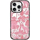 CASETiFY Impact Case for iPhone 16 Pro [Slim / 8.2 ft. 4X Military Grade Drop Protection/Wireless Charging Compatible] - Cheetah Paradise Pink - Clear Black