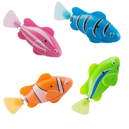 Scenstar Robo-Fisch Clownfisch Lebensechte Bewegungen, Auf- und Abtauchen | Wasserspaß für Kinder | elektronisches Wasser-Spi