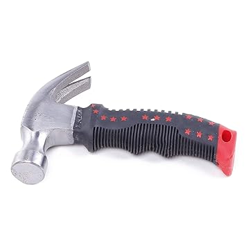 Fervent Heavy Duty 8oz Small Hammer Stubby Mini Claw Hammers Short Handle Plastic Grip