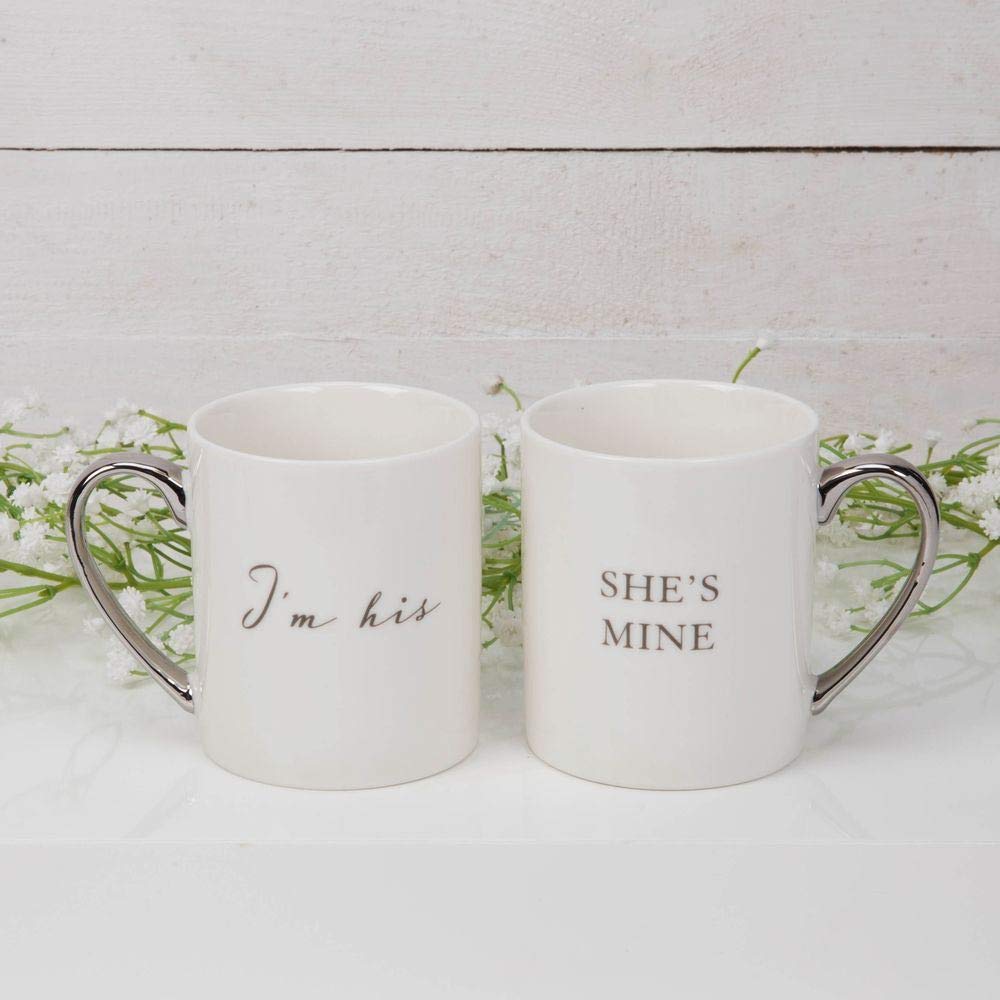 Amore Porcelain 2 Mug Gift Set Pair - I'm His She's Mine