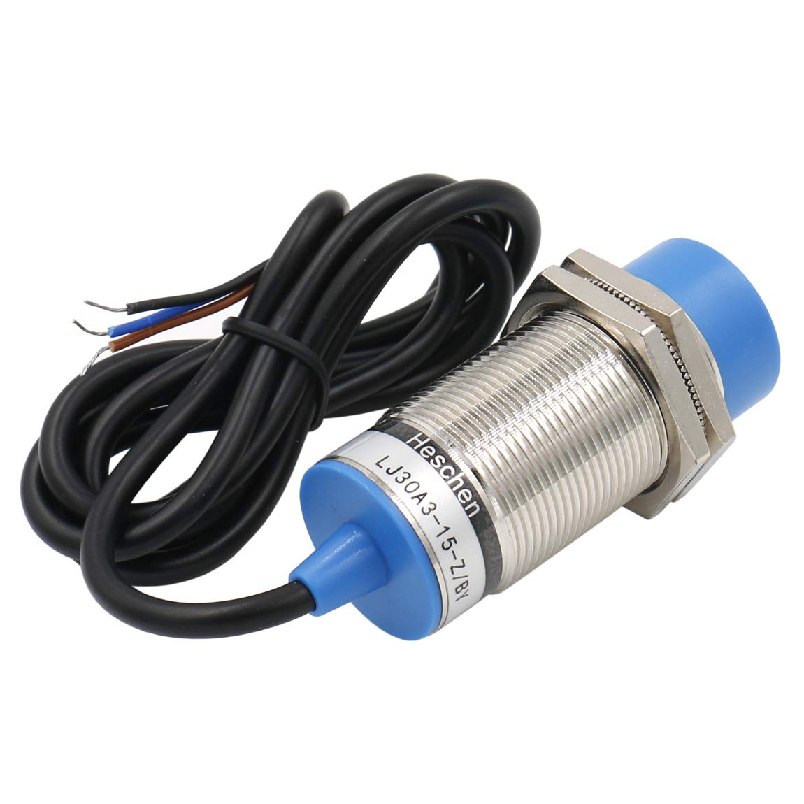 Heschen M30 Inductive Proximity Sensor Switch Non-shield Type LJ30A3-15-Z/BY Detector 15mm 10-30VDC 200mA PNP Normally Open(NO) 3 Wire (DC PNP NO(Z/BY))
