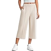G4Free Smoofit Capri Pants for Women Wide Leg Yoga Pants High Waist Summer Travel Casual Pants with Pockets
