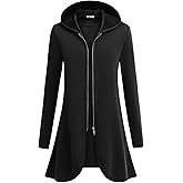 Zeagoo Women's Fall Jacket 2025 Zip Up Hoodies Long Sleeve Long Tunic Sweatshirts Oversized Fleece Casual Coat with Pocket