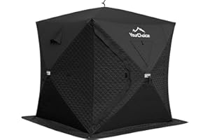 Your Choice Pop Up 3-4 Person Ice Fishing Shelter, Fully Insulated, Windproof and Warm, Function Upgrades Fishing Gear and Equipment