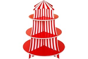 3 Tier Cupcake Foam Stand Circus Carnival Tent Design, Dessert Stand for Birthdays Party Decorations