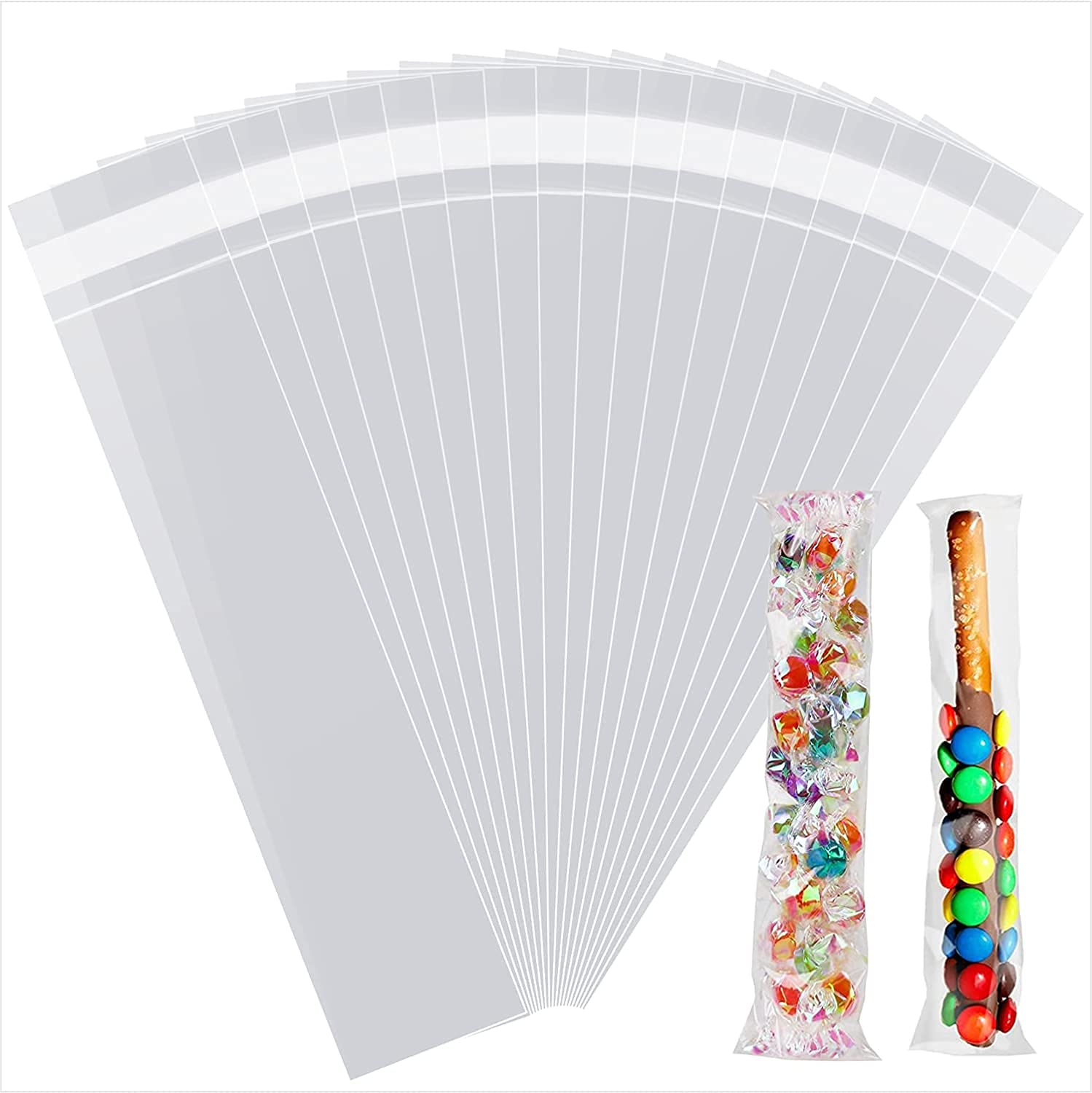 Photo 1 of LEOSINDA 200 Pcs Cellophane Bags,3 X 9 Inch Self Sealing Clear Cellophane Bags Self Sealing Adhesive Gift Wrap,for Packaging Candies,Dessert,Bakery, Cookies, Chocolate,Party Party Decorations