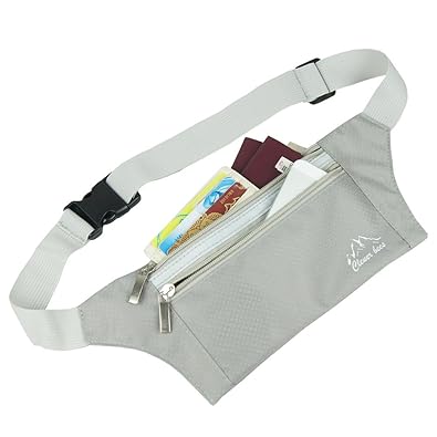 Clever Bees Lightweight Travel Money Belt Undercover Hidden Waist Stash and Passport Wallet (Grey)