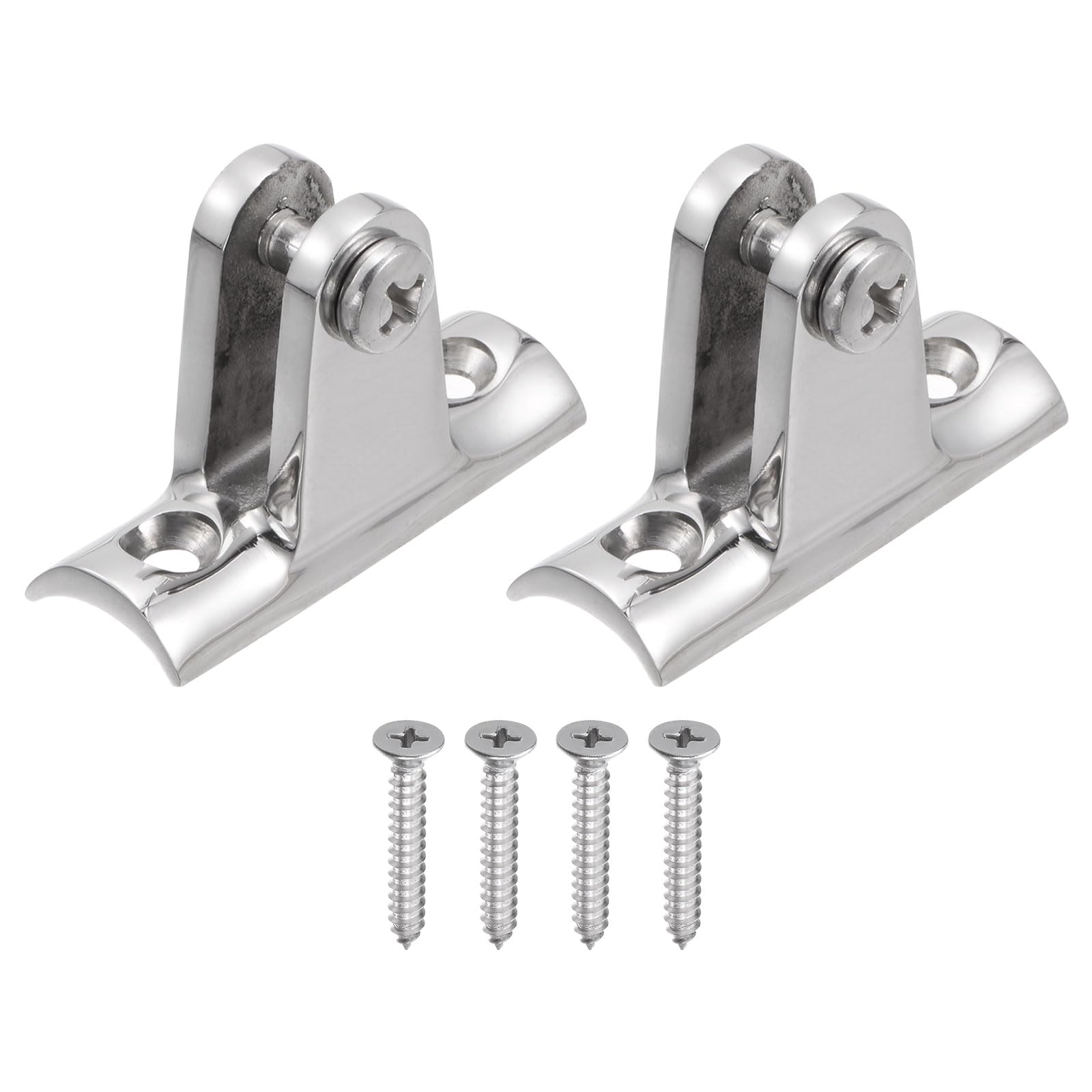 Uxcell 2pcs Bimini Top Deck Hinges, 316 Stainless Steel Boat Deck Hinges Bimini Top Fitting Hardware with Quick Release Pins