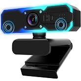 NBPOWER 1080P 60FPS Streaming Camera Webcam with Microphone and Fill RGB Light,Autofocus,Work with Laptop/Desktop Computer/Winsdows/Mac OS/PC Computer for Camera