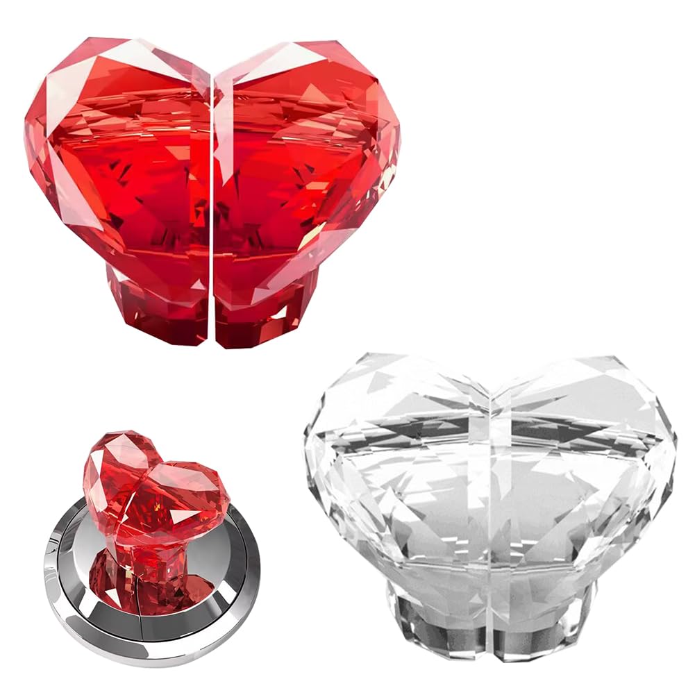 CREATCABIN 2Pcs Toilet Tank Buttons Design Heart Shaped Toilet Push Button Flush Replacement Portable Press Flush Button Accessory Aid Water Tank Push Tool for Bathroom Door Drawe Bedroom 1x1.5x1.4in