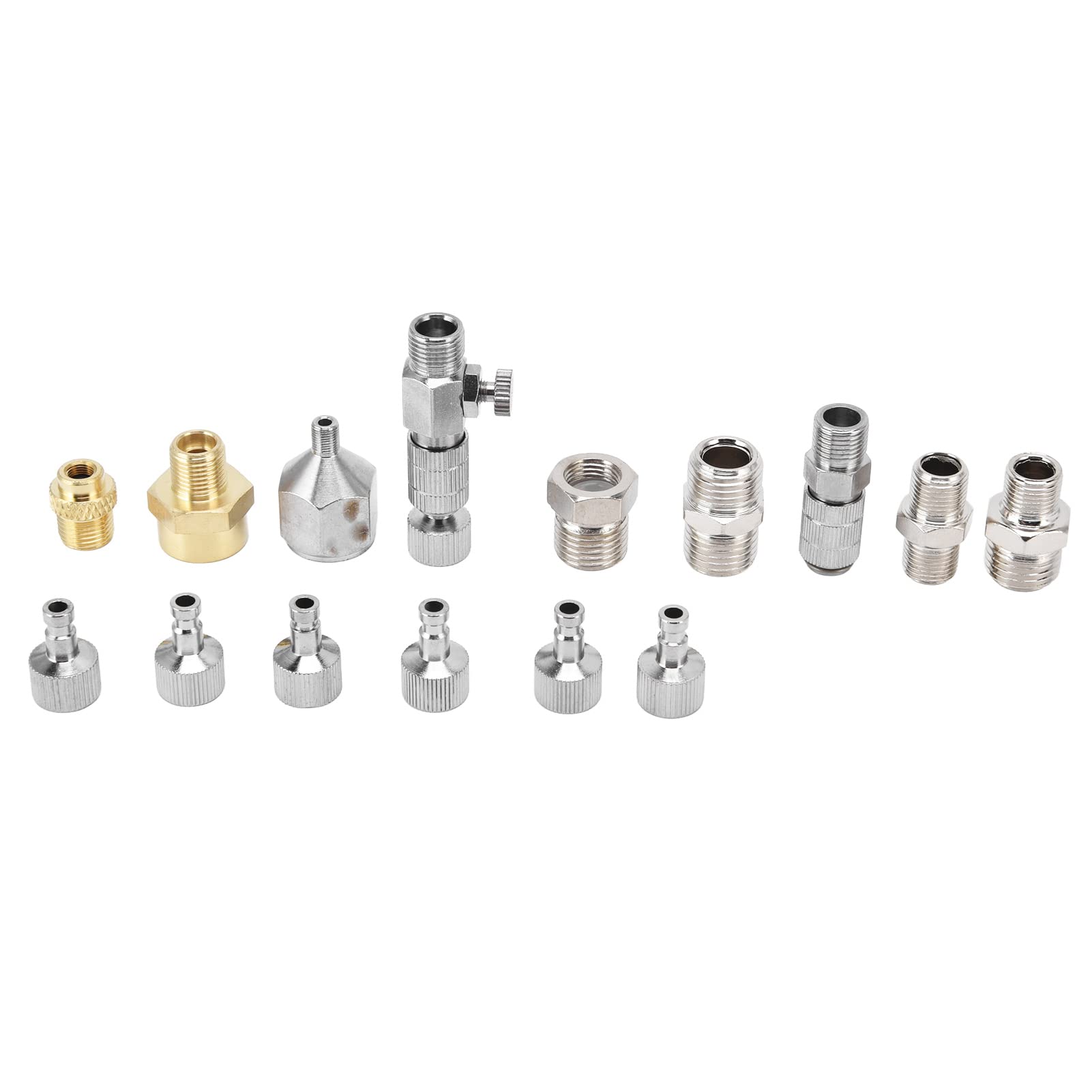 15Pcs Airbrush Adapter Set Airbrush Hose Adapter Kit Quick Release Disconnect Couplers Fittings Connector Kit Airbrush Adapter Kit for Airbrush Air Hose and Compressors