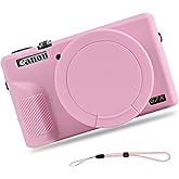 EONORY Camera Case for Canon G7X Mark III Camera, Anti-Scratch Slim Fit Soft Sleeve, Silicone Protective Cover with Removable Lens Cover and Strap Wrist for Powershot G7X Mark iii (Pink)
