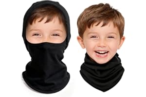 Xeoxarel Kids Ski Mask Balaclava Cold Weather, Winter Face Mask for Skiing Snowboarding Cycling (Ages 4-18) Black