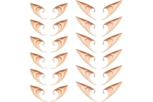 Kbraveo 12 Pair Elf Ears, Latex Fairy Ears, Halloween Christmas Party Dress Up Cosplay Costume