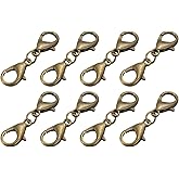 uxcell Bracelet Extender, 8Pcs - Double Lobster Claw Clasps Necklace Extenders, Connector Extension Clasp and Closure for DIY Making Jewelry Chain (30mm/1.18", Bronze)