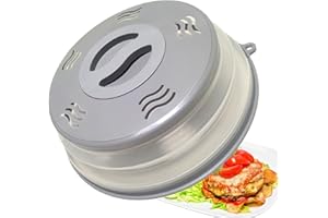 XGHJ Microwave Splatter Cover Vented for Food, Splatter Guard & Colander Kitchen Gadget for Fruit Vegetables Microwave Plate Cover with Hook Hole,Dishwasher-Safe,BPA-Free Silicone & Plastic (Grey)