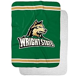 Wright State Raiders Primary Logo Stripes Sherpa
