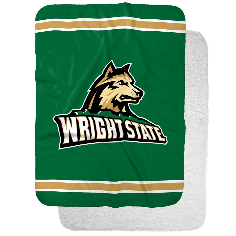 Wright State Raiders Primary Logo Stripes Sherpa