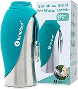 LumoLeaf 800ml Portable Dog Water Bottle Stainless Steel Dispenser Blue