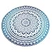 Jaipur Handloom Round Beach Tapestry Hippie/Boho Mandala Beach Blanket/Indian Cotton Throw Bohemian Round Table Cloth Mandala Decor/Yoga Mat Meditation Picnic Rugs Circle (Turquoise Blue, Round 70