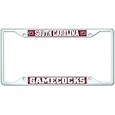 FANMATS 43498 University of South Carolina Gamecocks License Plate Frame - White – Easy Installation on Truck, SUV, Car - Ideal Gift for Die Hard NCAA Fan