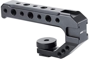 UURig R005 Camera Hot Shoe Top Handle Grip, Universal Video Stabilizing Rig W 3 Cold Shoe Adapters for Sony A7III to Mount Microphone, LED Light, Monitor, Easy Low Angle Shots Metal