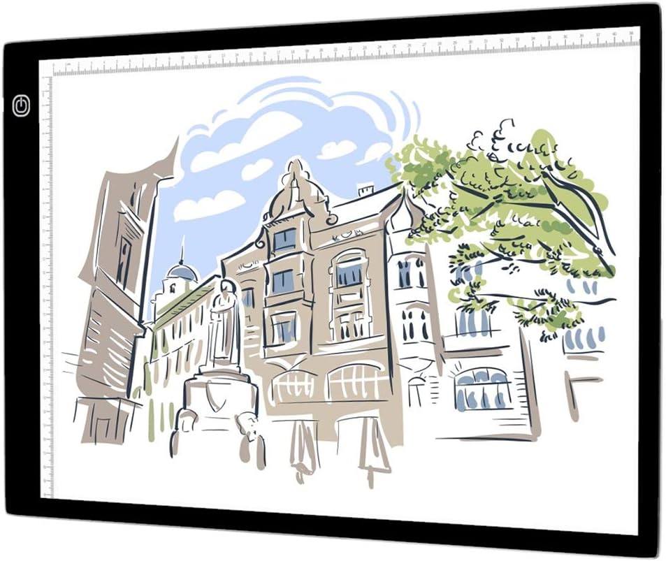 SAMTIAN LED Leuchttisch A3,Licht Pad Professioneller Ultra Slim Lightpad zum Zeichnen stufenlose dimmbare Leuchtkasten mit USB-Kabel Tragbare LED Leuchtplatte für Malen Animation Skizzierung