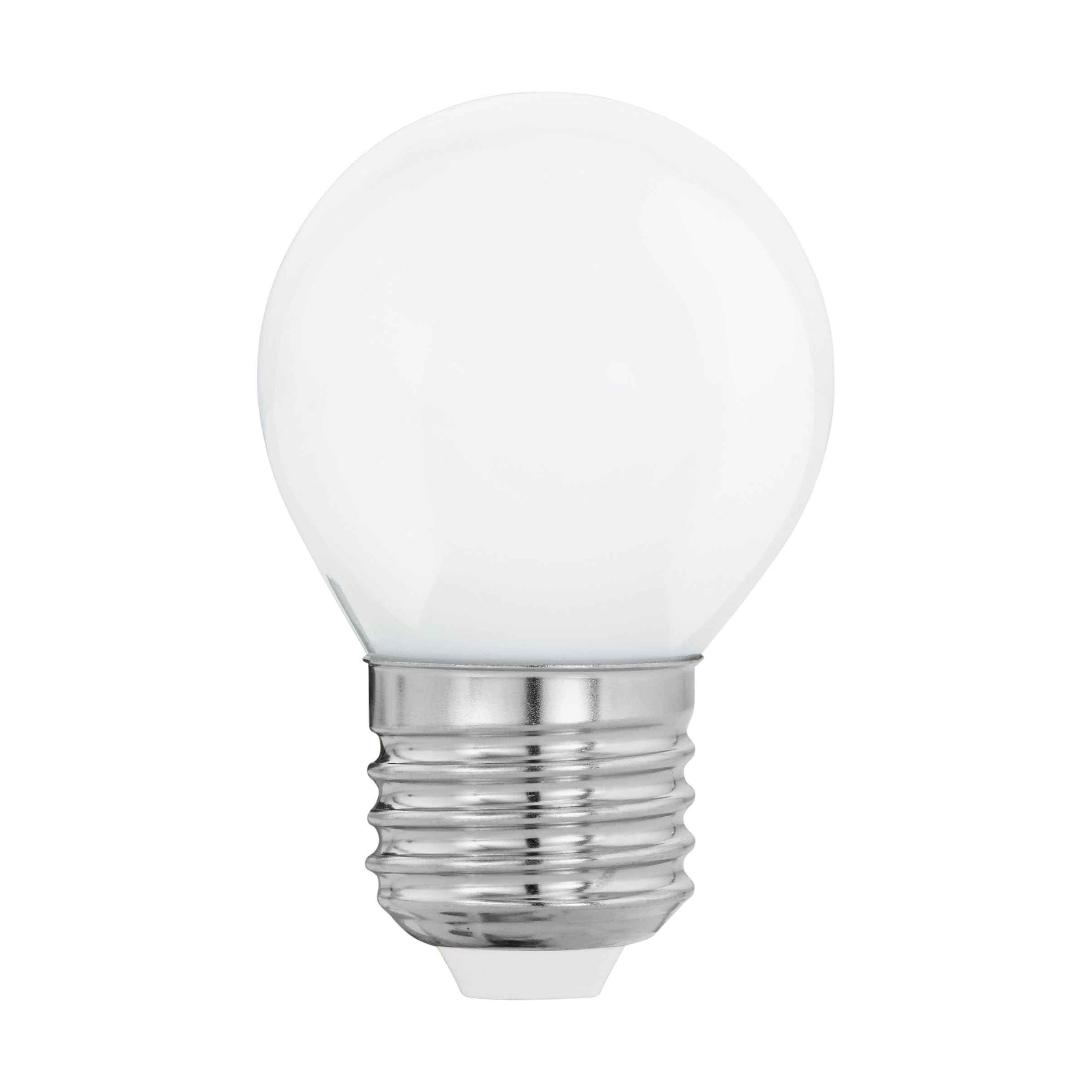 Eglo LED Light Bulb Milky, Opaque E27 Edison lamp, 4 watt (Equivalent to 40 watt), 470 Lumen, Warm White Glow, 2700 Kelvin, G45, Ø 1.8"