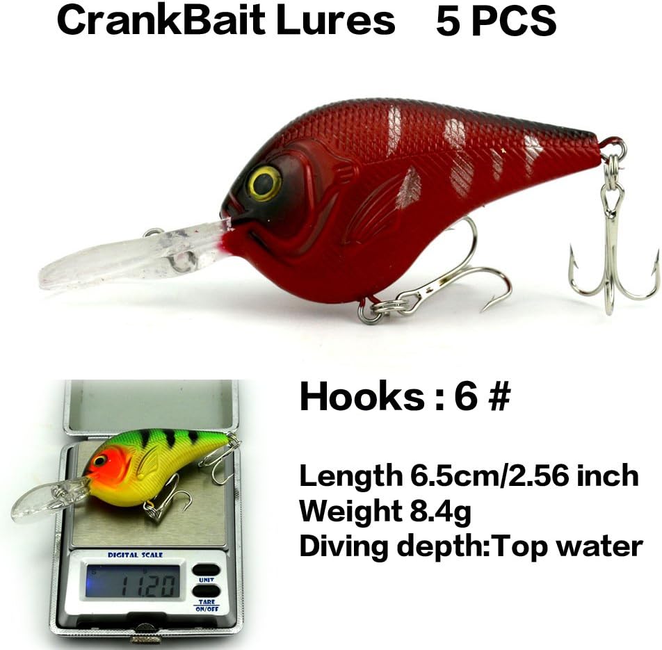 XBLACK Hard Fishing Lure Set Assorted Bass Soft Fishing Lure Kit Colorful Minnow Popper Crank Rattlin VIB Jointed Fishing Lure Set Hard Crankbait Tackle Pack Saltwater Freshwater (48pcs) : Sports & Outdoors