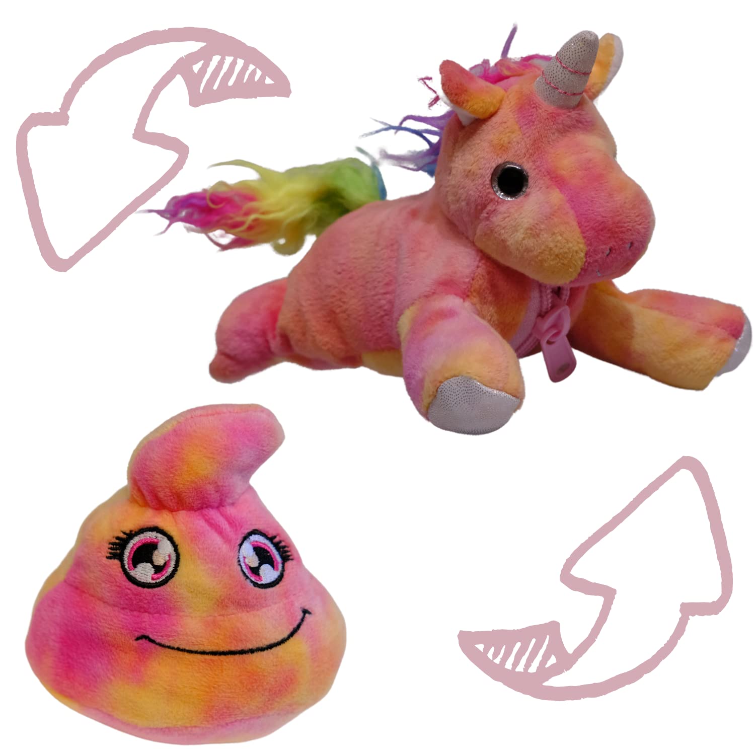 Halle P Reversible Plush Toy - Adorable Reversible Plushie with Cute Animal and Hilarious Emoji Poo Design | Soft and Cuddly Reversible Plush Doll Family Soft Toys for Hours of Fun | 8 Fun Designs