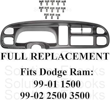 Amazon Com 1999 2001 2000 Dodge Ram 1500 Dash Bezel Dashboard Radio Instrument Cluster Gauge Trim Dash Board And Clips Replacement For 5gk51dx9aa 1999 2002 Dodge Ram 2500 3500 Pickup Truck By Active Co Automotive