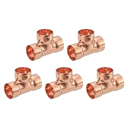 uxcell 1-inch x 1-inch x 1-inch Copper Reducing Tee