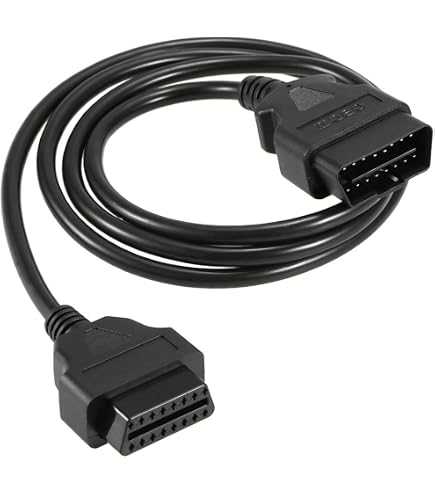 IKKEGOL 3ft OBD2 Extension Cable - Right Angle 16 Pin Male To Female Diagnostic Extender For Car Scanners