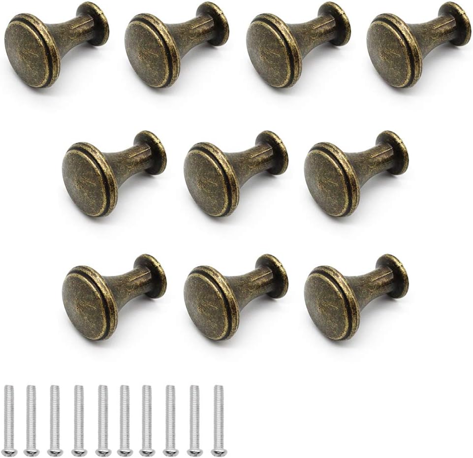 DylanEU Retro Knob 10 Pcs Round Door Knobs Antique Drawer