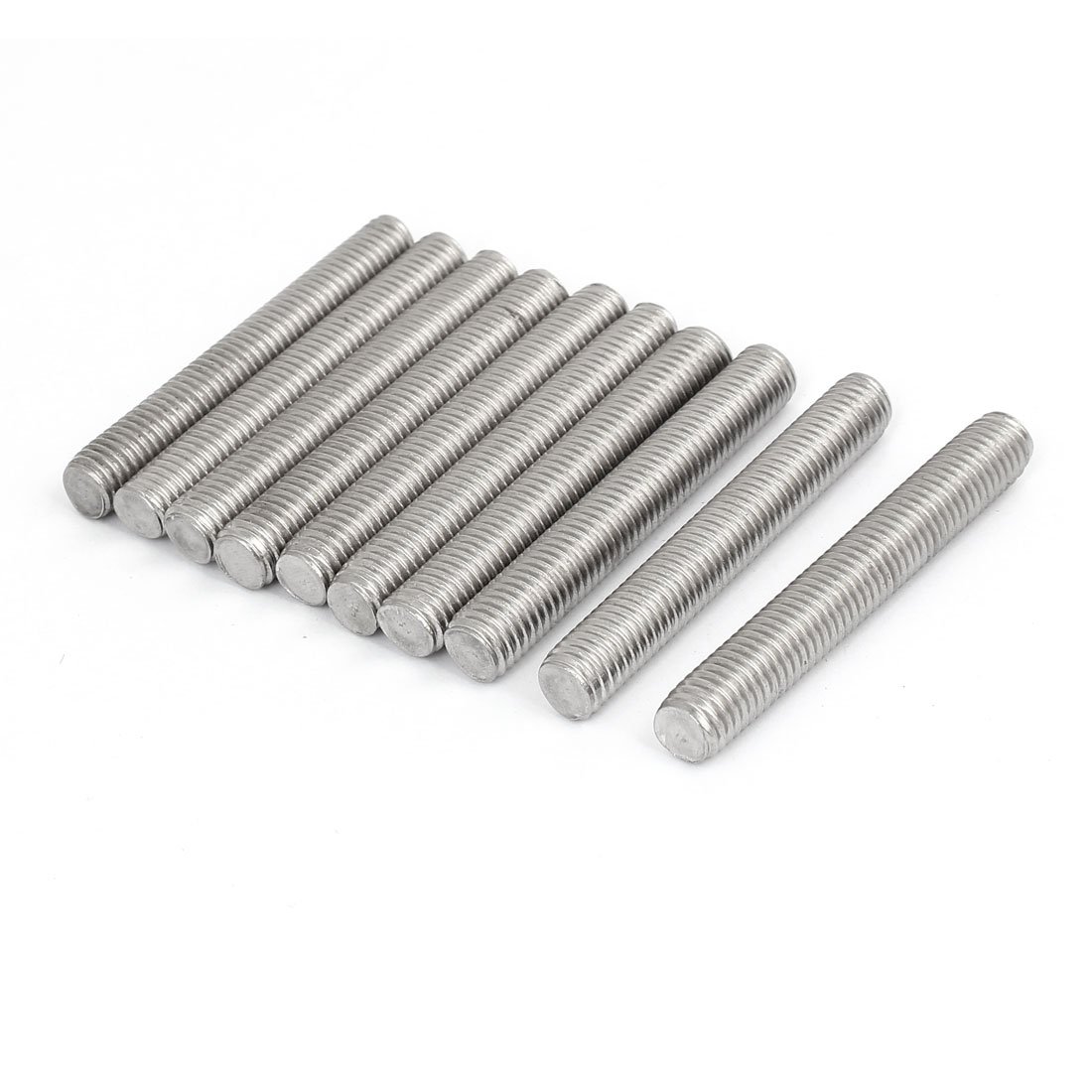 Sourcingmap M10 x 70mm 304 Stainless Steel Fully Threaded Rods Bar Studs Silver Tone 10 Pcs