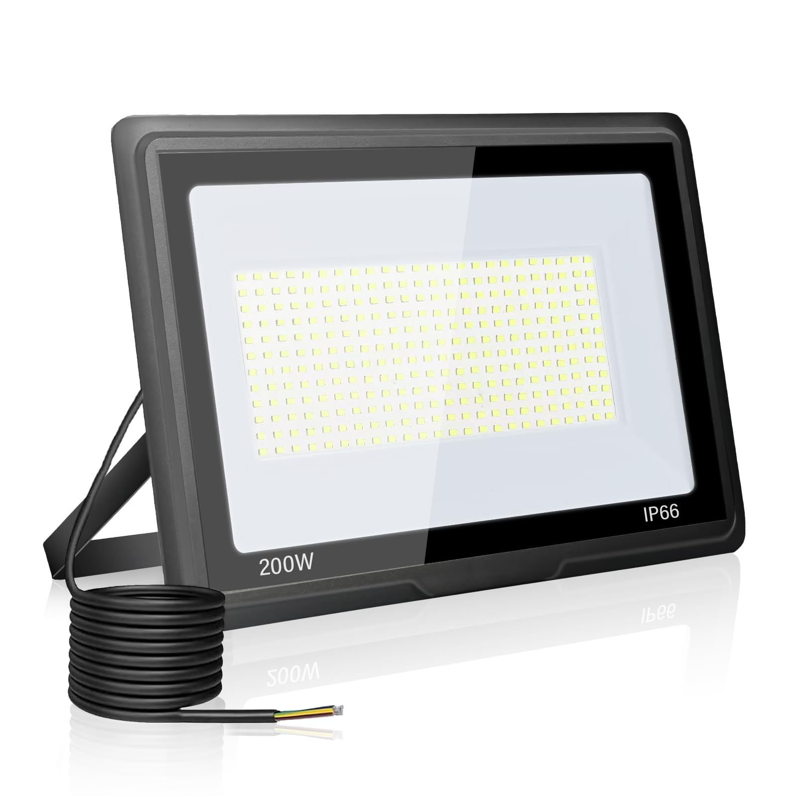 toobettp Outdoor LED Spotlight, 200 W, 20000LM LED Outdoor Floodlight, 6500 K Cool White IP66 Waterproof LED Outdoor for Garden, Garage, Patio, Barn, Yard