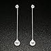 Ikevan Hot Selling Women's Elegant Silver Plated Pearl Drop Long Chain Tassel Earrings