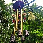 Wind Chimes Outdoor Wind Chimes Garden Wind Bells Bronze Chime 4 Tubes 5 Bronze Bells Sounds Crisp for Yard Garden Outdoor Indoor Bedroom Ornaments (Bronze Bells)