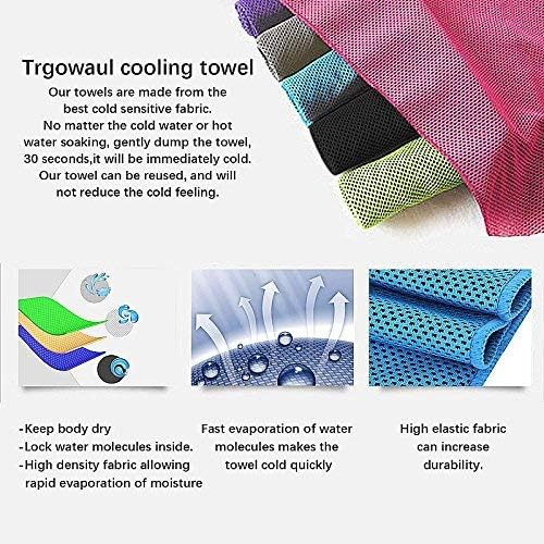 XJSGS Cooling Towels for Neck and Face,Microfiber Cooling Sports Gym Towel for,Gym, Yoga,Pilates Travel Camping & More (6 Packs) - Image 4