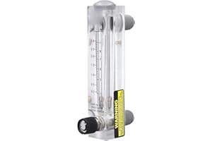 Liquid Flowmeter, Water Flow Measuring Meter Acrylic Transparent Adjustable Panel Mount Knob Type Water Flow Meter 0.3‑3GPM