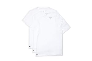Lacoste Men's Essentials 3 Pack 100% Cotton Slim Fit V-Neck T-Shirts