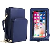 Borivilla Crossbody Cellphone Purse Women Touch Screen Bag RFID Blocking Wallet Handbag Shoulder Strap