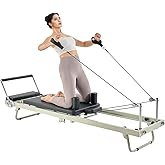 VEVOR Pilates Reformer Machine for Home Gym, with Jump Board/Reformer Box/Chair/Spine Corrector/Springboard/Foldable & Dual Resistance Springs | Studio Grade Workout Equipment | Supports up to 400 lbs