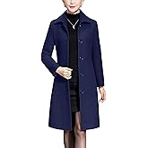 Jenkoon Women's Wool Trench Coat Winter Long Thick Overcoat Walker Coats